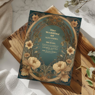 Convite Casamento Vintage Art Nouveau