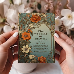 Convite Casamento Vintage Art Nouveau