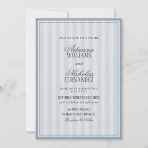 Convite Casamento Vintage Azul Old Money