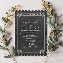 Convite Casamento Vintage Black Chalkboard