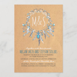 Convite casamento vintage boho dreamcatcher