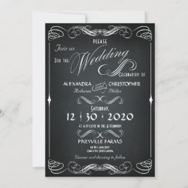Convite Casamento Vintage Bold Typografia Chalkboard
