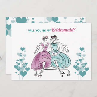 Convite casamento vintage Bridesmaid 1950