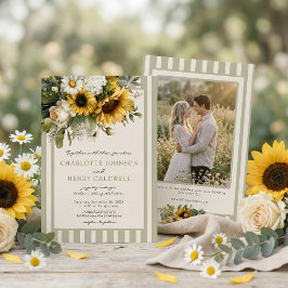 Convite Casamento Vintage com Girassóis