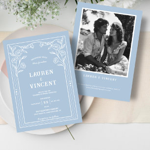 Convite Casamento vintage de Fotografia Floral Romântica A