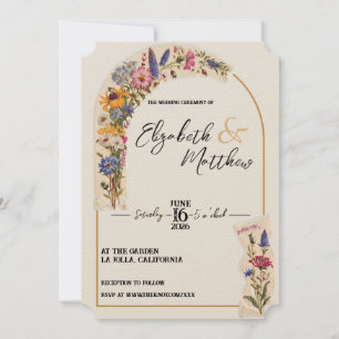 Convite Casamento vintage de Jardim Floral WildFlower