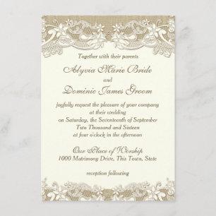 Convite Casamento vintage do País Elegante