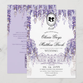 Convite Casamento Vintage Elegante Floral Regência Tudo Em
