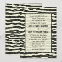 Casamento vintage Elegante Zebra Print Black Beige