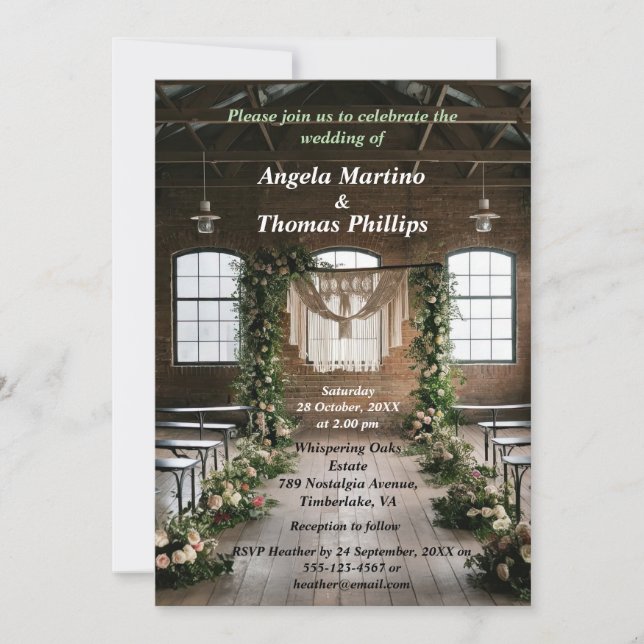 Convite Casamento vintage eterno (Frente)