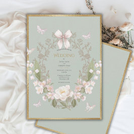 Convite Casamento Vintage Floral Peônia
