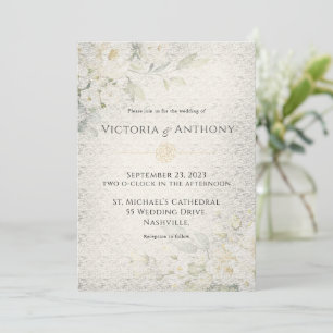 Convite Casamento vintage Floral Rustic