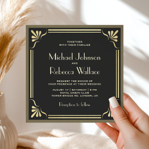 Convite Casamento Vintage Flourish Art Deco Completo