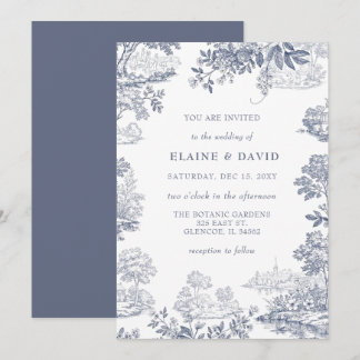 Convite Casamento Vintage Francês Elegante Toile De Jouy A