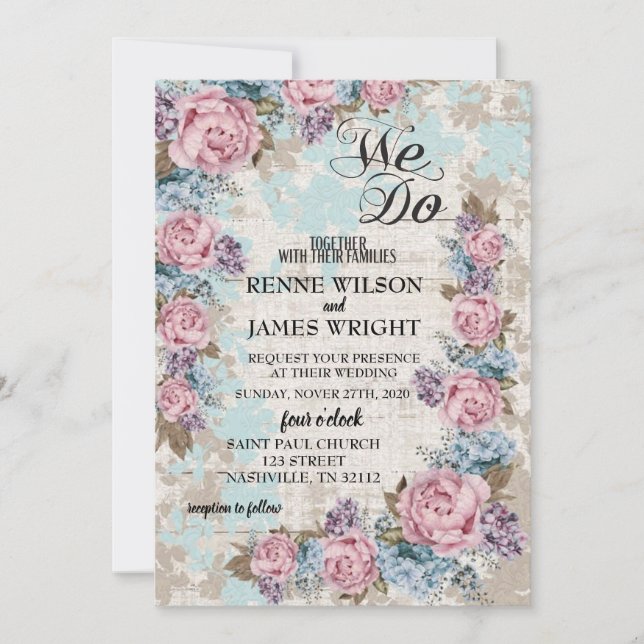 CONVITE CASAMENTO VINTAGE INVITE (Frente)