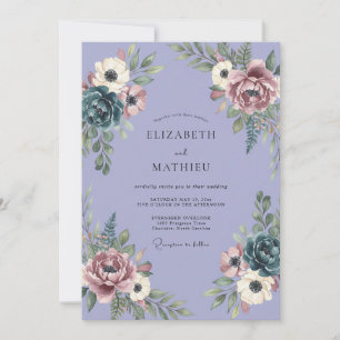 Convite Casamento Vintage Lavanda Mal-humorada