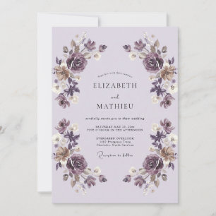 Convite Casamento Vintage Lavanda Polida