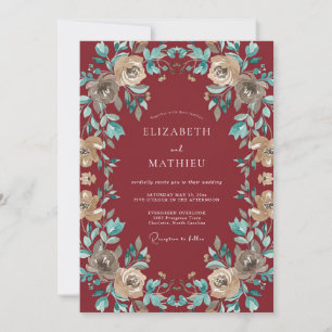 Convite Casamento Vintage Marrom Refined