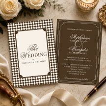 Casamento Vintage Mocha Marrom Xadrez Old Money