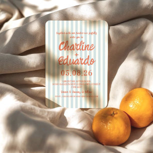 Convite Casamento vintage Moderno Strik Azul De Pastel Ret