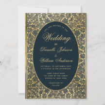 Casamento Vintage Monograma de Folhas Douradas e A