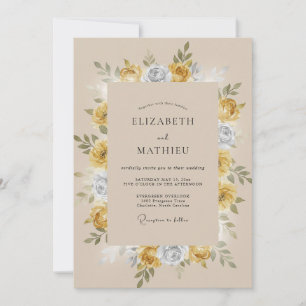 Convite Casamento Vintage Mostarda Luxuriante