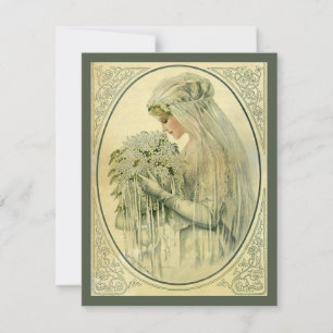 Convite Casamento vintage, Noiva Vitoriana, Salve a Data