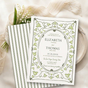 Convite Casamento Vintage Nouveau Chartreuse do Vale dos L