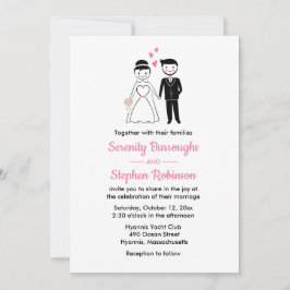 Convite Casamento vintage Preto Cor-de-Rosa da Noite das C