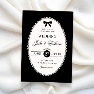 Convite Casamento vintage preto e branco