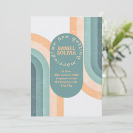 Convite Casamento Vintage Rainbow na década de 70