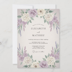 Convite Casamento Vintage Refined Lavanda