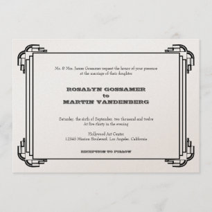 Convite casamento vintage retrógrado de glamour de quadro