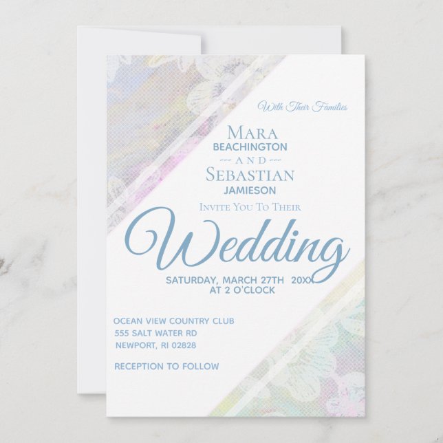 Convite *~* Casamento vintage Romântico de rendas (Frente)