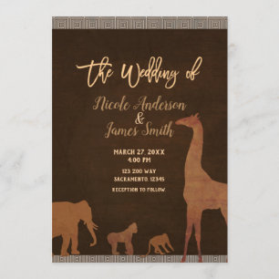 Convite Casamento Vintage Safari Africano Zoológico Selva