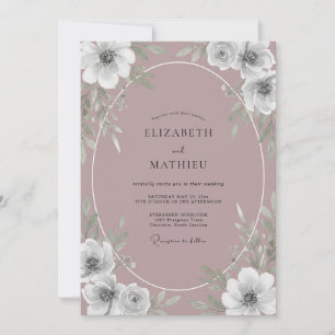 Convite Casamento Vintage Sereno Malva