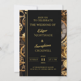 Convite Casamento Vintage Steampunk Extravaganza