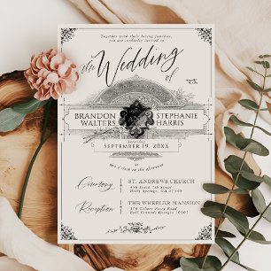Convite Casamento Vintage Vitoriano de Dinheiro Antigo Pre