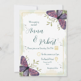 Convite Casamento Violet Butterfly