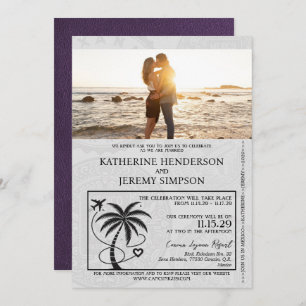 Convite Casamento Violet Mexico Passport