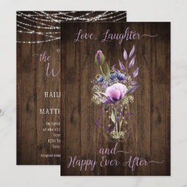 Convite Casamento Violet Purple Lavanda Floral Mason Jar