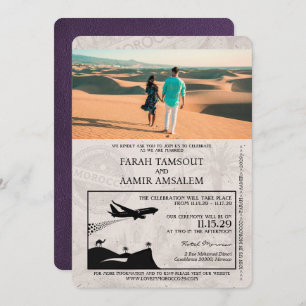 Convite Casamento Violet Purple Passport