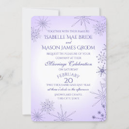 Convite Casamento Violet Winter Snowflake