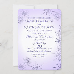 Convite Casamento Violet Winter Snowflake