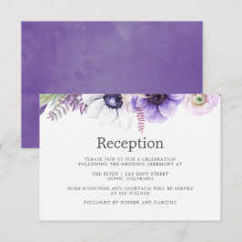 Convite Casamento Violeta Empoeirado Aquarela Floral Recep