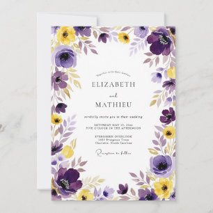 Convite Casamento Violeta Exuberante de Primavera