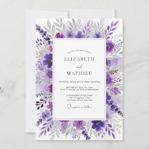 Convite Casamento Violeta Gracioso de Primavera