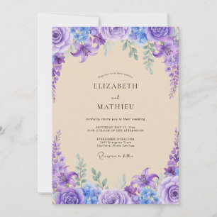 Convite Casamento Violeta Wisteria