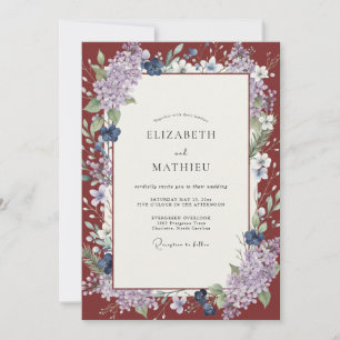Convite Casamento Violeta Wisteria Marrom