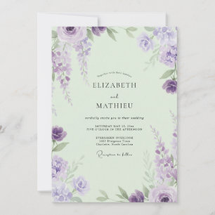 Convite Casamento Violeta Wisteria Mint